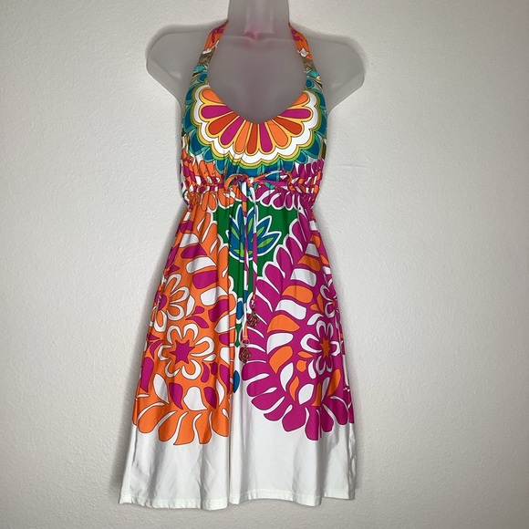Trina Turk Tamarindo Beach Dress Cover Up Halter Top Med - Picture 4 of 10